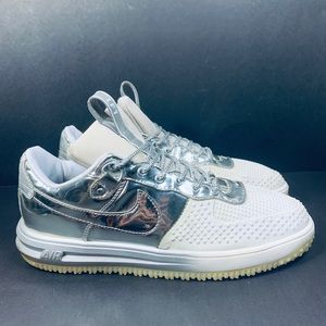 Nike Air Force One 1 Duckboot White Silver Sz 12